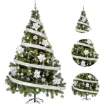 Arbolito De Navidad Tronador De Lujo 2,10m Kit 60 Plata Deco