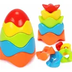 Bloques Formas Apilables Encastre Bebe Juguete Didáctico Color Rojo
