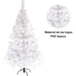 Arbol De Navidad Arbolito Pino Blanco Tronador De Lujo 1.50m Pie Metal Deco