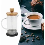 Cafetera De Embolo 600ml Prensa Francesa De Vidrio Y Madera