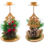 Candelabro Porta Velas Metalicos Decorativos Navidad 15cm 