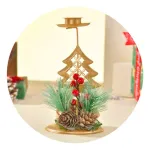 Candelabro Porta Velas Metalicos Decorativos Navidad 15cm 