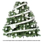 Arbol Navidad Patagonia Xl 1.50mt + Deco Plata Cybermonday