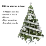Arbol Navidad Tronador 1,50mt + Kit 40 Plata Black Friday