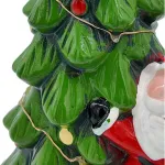 Adorno Ceramica Arbol De Navidad Papa Noel 23cm Con Luz