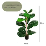 Planta Artificial 60cm Ficus Decoracion Interior Exterior Color Verde Oscuro