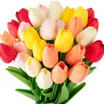 Tulipan Artificial Flores Artificiales Decoracion Ramo X5