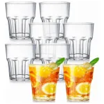 Set X6 Vasos De Vidrio Hexagonal 335ml Color Transparente