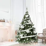 Arbolito Navidad Montañes Deluxe 1.80mts Con Adornos Plata