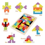 Puzle Tetris, 100% Madera, 40 Piezas, Top Gift Challenge