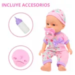 Bebe Bebote Con Sonidos Y Accesorios Muñeca Rie Y Habla