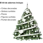 Arbol Navidad Patagonia Xl 1.50mt + Deco Plata Cybermonday