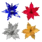 Flor 25cm Azul Arbol De Navidad Adornos Decoración X4u 