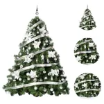 Arbolito Navidad Extra Lujo Patagonia 2.10mt + Adornos Plata