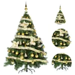 Arbol Navidad Montañes Deluxe 1.30mts Decoración Oro 