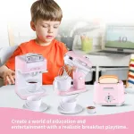 Set Electrodomésticos De Juguete 3 Piezas Con Luz Y Sonido Color Rosa Claro