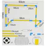 Arco De Futbol Desarmable Infantil Con Pelota E Inflador Color Amarillo