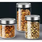 Frasco Vidrio Hermetico Cocina Transparente Tapa Acero 750ml