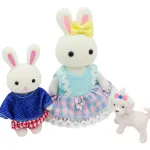 Casita De Conejos Familia Con Accesorios Juego Tobogan Color Rosa
