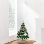 Arbolito Navidad Tronador Lujo 1,20m Kit 30 Deco Rojo Plata