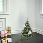 Arbolito Navidad Tronador Lujo 1,20m Kit 30 Deco Rojo Plata