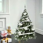 Arbolito Navidad Montañes Deluxe 1.80mts Con Adornos Plata