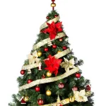 Arbolito Navidad Montañes Deluxe 1.80mts + Deco Rojo Oro