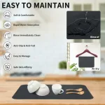 Escurridor Platos Mat Secaplatos Absorbente Secado Rapido Color Negro
