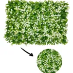 Jardin Vertical Artificial Muro Verde Panel Frondoso Plantas Color Verde/blanco