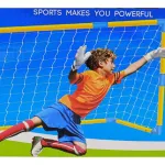 Arco De Futbol Desarmable Infantil Con Pelota E Inflador Color Amarillo