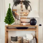 Arbol De Navidad Mini 0,80mts Con Base De Tronco Natural