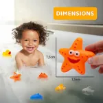 Set Animales De Goma Muñecos Para Jugar En La Bañera Color Naranja