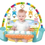 Gimnasio Piano Manta Con Sonajeros Para Bebes Y Con Sonidos Color Celeste Expreso Polar
