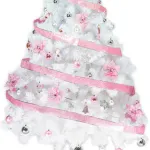 Arbol De Navidad Blanco Tronador Lujo 2,10mts Decorado Rosa
