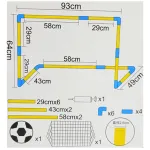 Arco De Futbol Desarmable Infantil Con Pelota E Inflador Color Amarillo