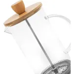 Cafetera De Embolo 600ml Prensa Francesa De Vidrio Y Madera