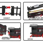 Pista De Tren A Pila Vias 1 Locomotora +3 Vagones Juguete