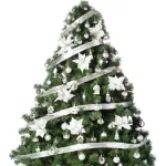 Arbolito Navidad Extra Lujo Patagonia 2.10mt + Adornos Plata