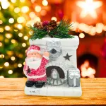 Adorno Navidad Papa Noel Ceramica C/ Luz Decoracion Navideña