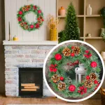 Corona Navideña Decorada Adornos Navidad 38cm 