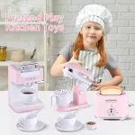 Set Electrodomésticos De Juguete 3 Piezas Con Luz Y Sonido Color Rosa Claro