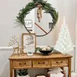 Arbol De Navidad Blanco Mini 0,80mts Base De Tronco Natural