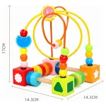 Juego Didactico De Madera Laberinto Actividades Para Bebes Color Amarillo
