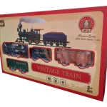Pista De Tren A Pila Vias 1 Locomotora +3 Vagones Juguete