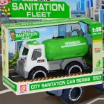 Camión Cisterna Lanza Agua Juguete A Fricción Color Verde