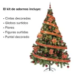 Arbol Navidad Tronador 2,10m + Kit 60 Rojo Black Friday