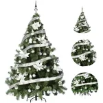 Arbolito Navidad Montañes Deluxe 1.80mts Con Adornos Plata