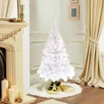 Arbol De Navidad Arbolito Pino Blanco Tronador De Lujo 1.50m Pie Metal Deco