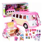 Camion De Dulces Y Helados Con Accesorios Para Muñecas Color Rosa
