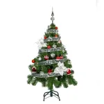 Arbolito Navidad Tronador Lujo 1,20m Kit 30 Deco Rojo Plata